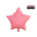 Pink 18-inch star-shaped foil balloon in macaron pink for party decorations - 18-inch Star Macaron Red