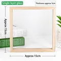 Square solid wood acrylic frame 15x15x3cm with single layer glass for DIY art - Single Layer 15x15cm