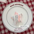 Pink and white knitted star ornament 8cm for Christmas tree decor and DIY accessories - Star-04