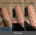 Black vintage mesh tights in small, medium, and large diamond patterns for comparison - One Size / Black Small Mesh