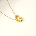 Golden 3D balloon initial C pendant necklace with delicate snake chain for women - Letter G(S-P062-G)