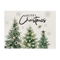 Mantel individual de lino impermeable con árboles de Navidad y texto de felicitación - 32*21cm (Algodón y Lino) / CD102-1(Árboles de Navidad)