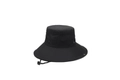 Men's black breathable outdoor sun hat with wide brim and adjustable chin strap - Black