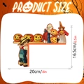 Halloween retro L-shaped wooden door corner decor with size specs 16.5x20cm - MZ785A Left