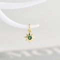 Exquisite gold-plated eight-pointed star pendant with a brilliant green zircon stone - Gold with Green Zirconia