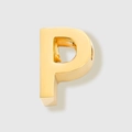 Polished gold stainless steel letter P charm bead for DIY personalized jewelry design - Letter P