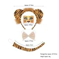 3-piece lion cosplay set with plush ears headband, bowtie, and tail for Halloween - Lion Ears 3-Piece Set+Face Sticker