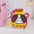 Cute cartoon puppy acrylic desk ornament with funny social text and stable base - 3# Banana Job - Banana Dog