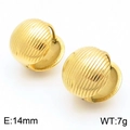 Pendientes de aro dorados con rayas 14mm de acero inoxidable pulido - Dorado (KE114486-KFC)