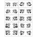 Tatouages temporaires Halloween pour les yeux avec motifs de toiles d'araignée et chauves-souris - Autocollants de Coin de l'œil Halloween Serie B