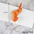 Modello di ala di pollo arrosto realistico, lungo 16cm, peso 86g per esposizione cibo - Grande Spiedino Barbecue - Ala di Pollo Farcita