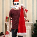 Classic red plush Santa hat with white faux fur trim and pom-pom for adults - Extra Long Christmas Hat for Kids / Red/White
