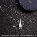 Collar con colgante de guitarra eléctrica roja y cadena de acero inoxidable pulido - Guitarra No.35 + Cadena de Acero de 70cm