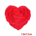 Red rose heart embroidered patch 7.8x7.5cm for DIY clothing and hat accessory - Rose Heart (PE8964CT)