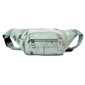 Sac banane en nylon vert menthe pour femme avec imprimé graffiti et poches multiples - Style 1 Vert