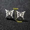 Minimalist silver butterfly stud earrings in hollow origami style made of stainless steel - Butterfly / Silver