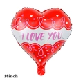 18 inch red and white heart-shaped foil balloon with I Love You print for decoration - 18 Inch Romantic Red White Heart