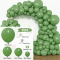 Detail set of 87pcs matte green balloon arch kit with sizes from 5 to 18 inches - Balloon And Accessory Set / Olive Green