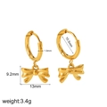 Dimensioni dettagliate degli orecchini a cerchio con fiocco dorato, diametro 10,5 mm - Orecchini a Cerchio con Fiocco Oro (TE6840-G)
