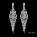 Elegant silver tassel earrings with sparkling rhinestones, 12.5cm long drop design - Silver Multi-layer Tassel (12.5cm)