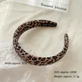 Brown leopard print sponge headband with Hand Made label and 3cm width dimension - 3CM Light Leopard Sponge Headband