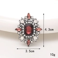 Vintage-Blumenanhänger mit roten Edelsteinen und Kristallen für DIY, 3,5 cm x 4,3 cm - Retro Edelsteinblüte (Lila)