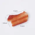 Realistic PVC bacon slice model keychain with detailed meat texture and 7.5cm dimensions - Model Style / Light Color