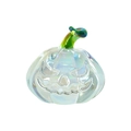 Calabaza de cristal arcoíris con cara tallada para decoración de Halloween - Blanco AB