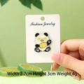 Cute panda enamel pin with golden dollar sign eyes and fortune plaque, 2.7x3.0cm size - Get Rich Panda