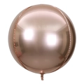 Rose gold 4D round aluminum foil balloon with a shiny metallic mirror finish - 60 inch / Rose Gold