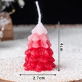 Pink and red gradient Christmas tree candle featuring multi-layer texture and 4cm height - Red Christmas Tree