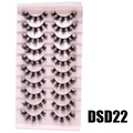 False eyelashes 10-pair set DSD22 with voluminous curls on a pink tray - DSD22 (Pink)