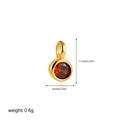 18K gold birthstone pendant featuring a round red gemstone for DIY jewelry making - No. 2 Pendant (Red)
