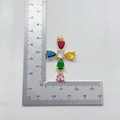 Gold-plated cross pendant with colorful zircon teardrops measuring 5.5cm by 3.5cm - Colorful