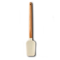 Silicone spatula with wooden handle in beige for professional cake baking and mixing - White Large T-Shaped Scraper
