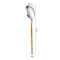 Bamboo handle 304 stainless steel spoon with 31cm length and 6.4cm width specs - Bamboo Handle Oval Serving Spoon