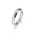 Anillo de pareja minimalista de acero inoxidable plateado pulido con acabado espejo - US 6