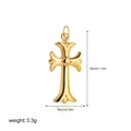 Detailed view of an 18K gold cross pendant with dimensions 28mm by 14mm and 3.3g weight - Cross