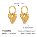 Details zu Abmessungen und Herzanhängern mit Perleninlay aus rostfreiem Edelstahl - Goldene Herzform mit Perlen (YYE025432)