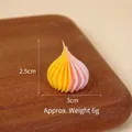Miniature dual-tone pink and yellow resin faux cream swirl for dollhouse DIY crafts - Pagoda Candy-Dusty Pink/Yellow Mix