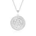 Collana medaglione nodo della strega in acciaio inox argento con ciondolo celtico - Collana 40+5cm / Color Acciaio