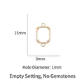 Rectangle 14k gold plated DIY jewelry connector link frame 15x9mm for earrings - H-2114 / Empty Setting No Gem