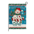 Linen Christmas garden flag featuring a festive snowman with Merry Christmas text - 30*45cm / Blue Snowman Cheer (HYQ030-33)