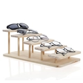 5-tier solid wood eyewear display stand in natural finish for sunglasses and frames - 5-Tier