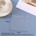 Square 10x10cm clear PVC zip lock jewelry bag for waterproof earring storage - 10*10cm/Double Layer 26 Silk