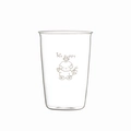 Cute cartoon puppy print on transparent glass coffee mug with MY PUPPY lettering - 400ml / Flared Rim Cup (My Puppy)