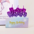 Sparkling purple Happy Birthday alphabet candles with silver glitter in galaxy gift box - Galaxy Gradient Purple Blue Happy Birthday