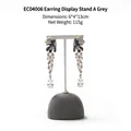 Luxury leopard head earrings on a grey T-bar jewelry display stand for shop counters - EC04006 Earring Stand A Grey