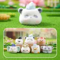 Miniature animal figurines with velvet texture and crystal gems for desktop decor - 1244-3 Cute Creatures (6 Pcs/End Box) / Full Box Set