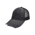 Casquette de baseball gris anthracite délavée avec bord usé et dos en maille aérée - Réglable / gris foncé
